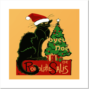 Joyeux Noel Le Chat Noir Spoof With Yule Tree v2 Posters and Art